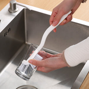 Kitchen Tools Clean Narrow Brush Plastic Cleaning Brush Long Handle Milk Bottle Glass Tube Cleaning Pan Bowl Brush Kit