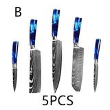 Kitchen Multi-purpose Resin Handle Knife Set